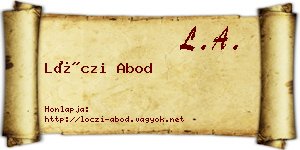 Lóczi Abod névjegykártya